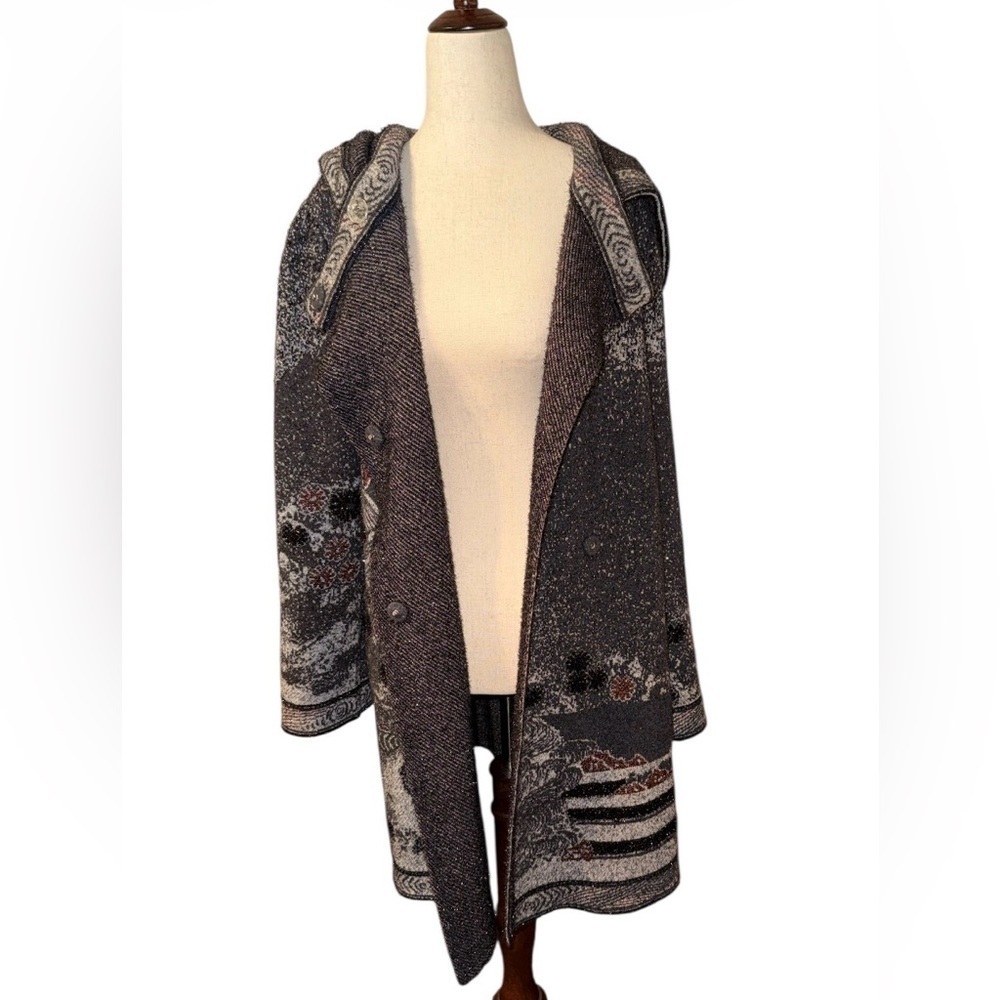 Missoni Hooded Knit Long Cardigan Sweater Coat - Picture 5 of 6